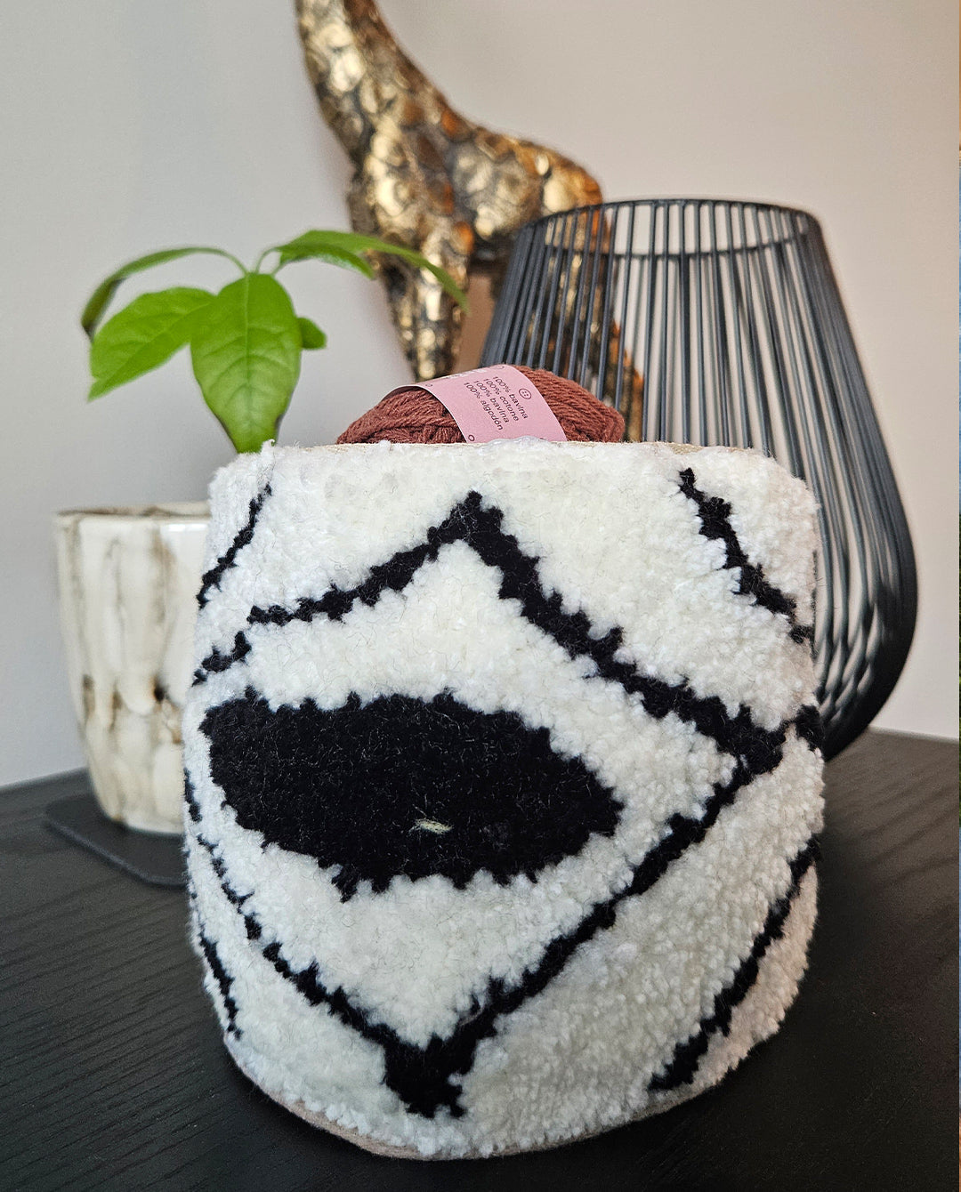 Betuft | Mandje zwart & wit | Small